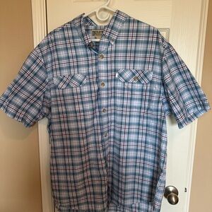 Duluth Trading Co Casual Blue Plaid Button Down Shirt